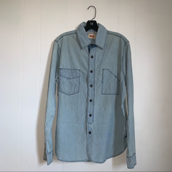 Men’s Levi’s long sleeve denim button down shirt - Picture 2 of 12